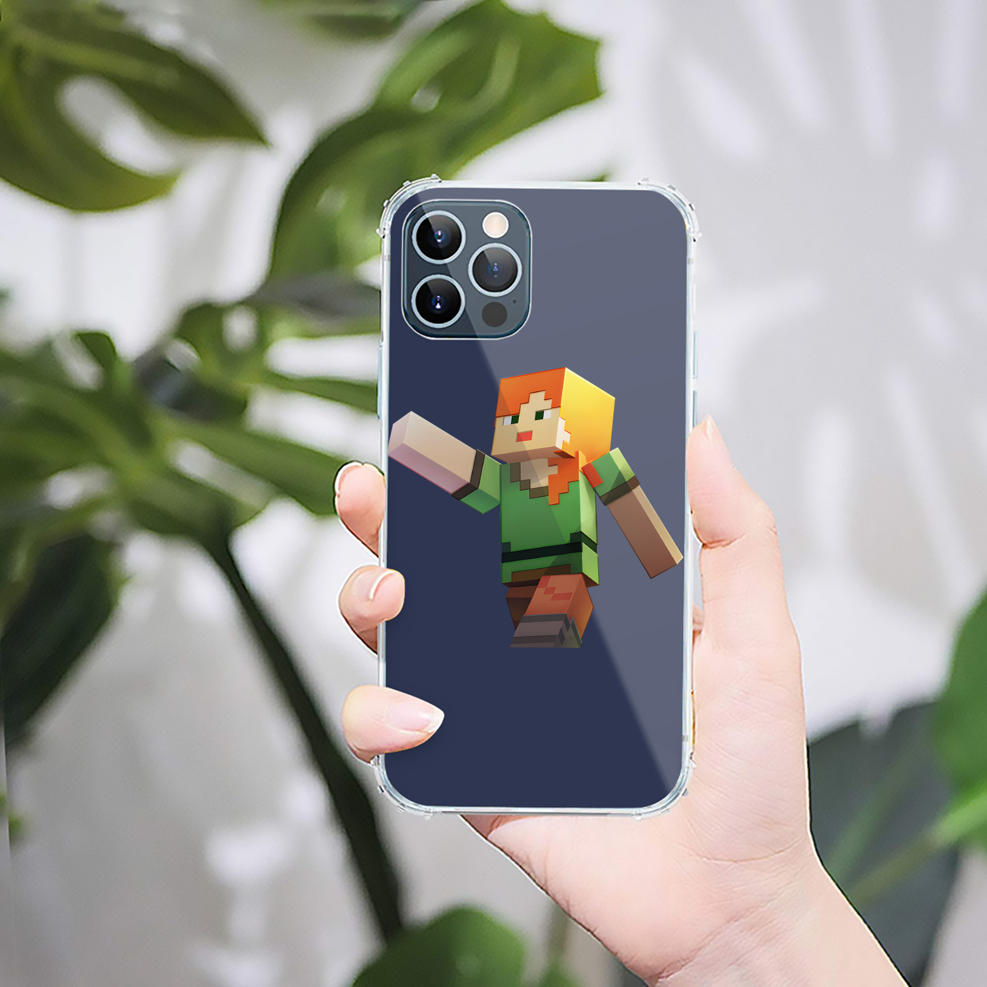 （画像用） マインクラフト ブロックの世界 Minecraft MC Block world 【iPhone 12シリーズ対応】透明スマホケース（クリアソフトケース）